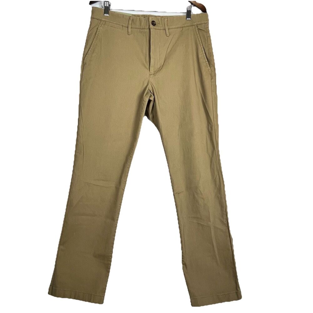 Men’s Khaki Straight Chino Pants 34x32 Stretch Casual Classic Fit - Picture 6 of 15